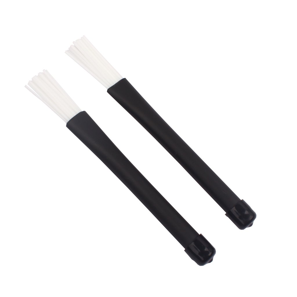 Alnicov 1 Pair Jazz Drum Brushes Retractable Drum Sticks 32cm black/White