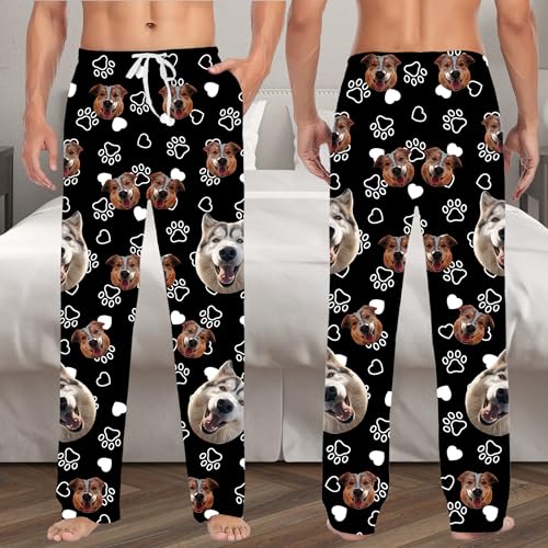 Custom Face Pajama Pants for Men Women,Personalized Unisex Photo Sleepwear Pj Bottom Customized Christmas Gifts for Him Her4