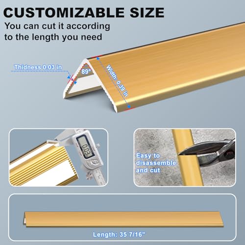 Image of Golden Wall Corner Protector, 4Pcs, Length 35.4in, Width 0.4in
