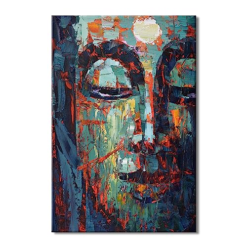 Buddha Wall Art Zen Decor For Living Room Teal Buddha Canvas Picture Bedroom Abstract Buddah Painting Meditation Room Office Prints Modern Artworks Religious Wall Art Yoga Study Home Decoration 24X36" #TOP20