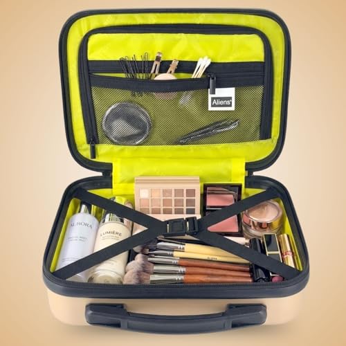 Image of Aliensware ABS Hard Shell Vanity Bag, Makeup Cosmetic Case Suitcase Organizer Box for Skincare, Jewellery, Clothes,Lipsticks,Nail Polishes, Perfume & Beauty Storage,Travel Luggage for Women-Aliens-1