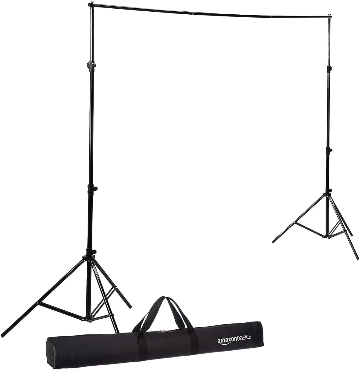 Amazon Basics Studio Background Stand Kit for Backdrop Photography and Videography, Adjustable, Foldable and Portable with Carry Bag (9 x 9 Feet)