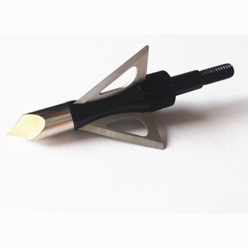 Photo 1 of 3 Razor Sharp Blade Arrowheads Fixed 100 Grain Archery Broadheads for Compound Recurve Bow Hunting Arrow Tips and Crossbow Bolts 6PK Black