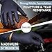 Ensure Nitrile Exam Gloves, Powder-Free, Latex-Free, Chemo Rated, Non-Sterile, Textured Fingertips, Heavy Duty, Medical, Surgical, Food Safe, Tattoo, Cleaning - Black, 5 Mil (100, Medium)