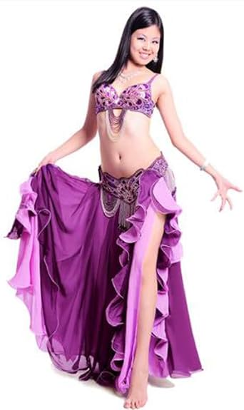 Women Belly Dance Costumes Tribal Belly Dancer Dresses Festival Performance Outfits Belly Dance Bra and Belt Set