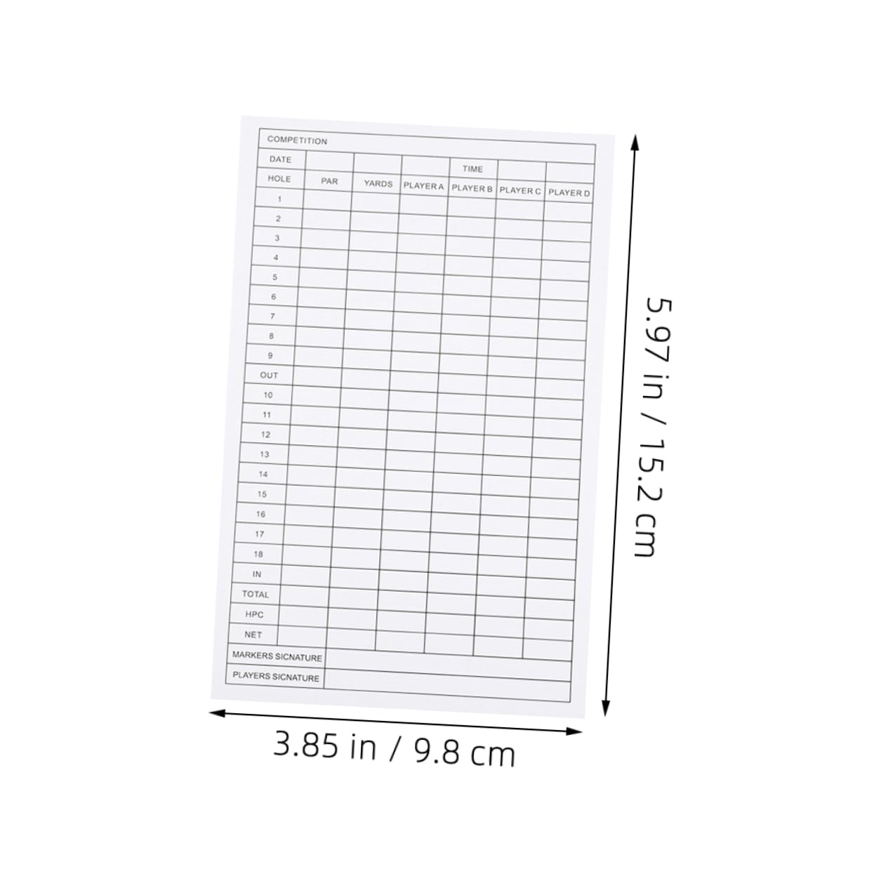 SUPVOX 40pcs Golf Scorecards Lightweight Portable Score for Accurate Golf Score Tracking Weatherproof Stylish Accessory for Competitions and Casual Play