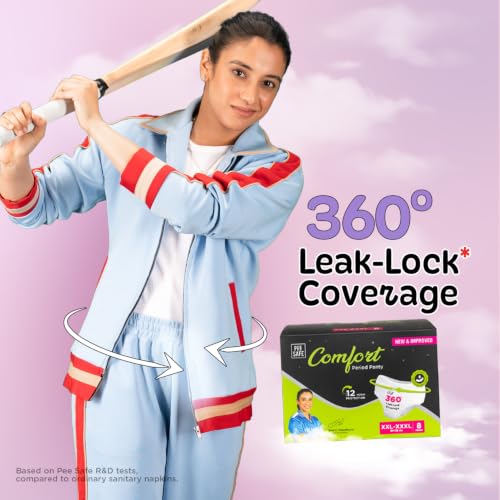 Image of Pee Safe Comfort Period Panties XXL-XXXL | 8 Panties | Seamless Fit | 360 leakage protection | Heavy flow | Comfortable & Soft | 12 hr protection | Rash free & toxin free