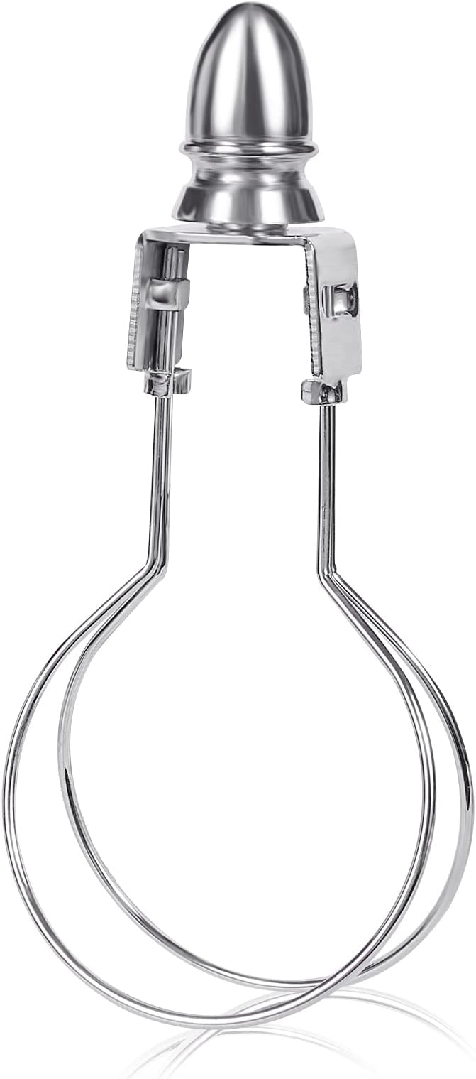 GIGIVOSHA Lamp Shade Harp Holder Adapter kit - Clip on Lampshade Light Bulb With Shade Attaching Finials Support Fitter Parts Converter(1 Pack, Nickel)