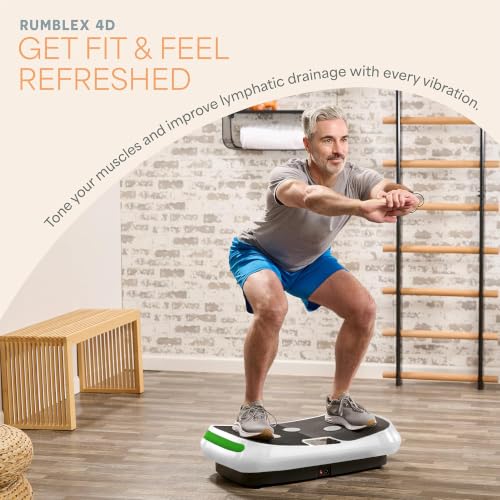 Image of Lifepro Rumblex 4D Curved Vibration Plate Exercise Machine - Triple Motor, 7 Modes & 60 Speeds Vibrating Platform Machine - Full Body Vibration Plate for Lymphatic Drainage & at Home Workout