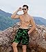 Belovecol Men's 3D Board Shorts Fashion Geometric Graphic Bathing Suit Green Smoke Print Beach Board Shorts with Drawstring for Sports Vacation Daily XL