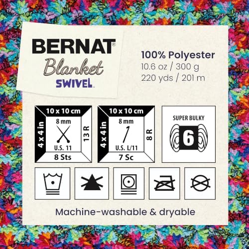Bernat Blanket Swivel Purple Rain Yarn - 2 Pack of 300g/10.5oz - 100% Polyester - #6 Super Bulky - 220 Yards - Knitting/Crochet — view 6