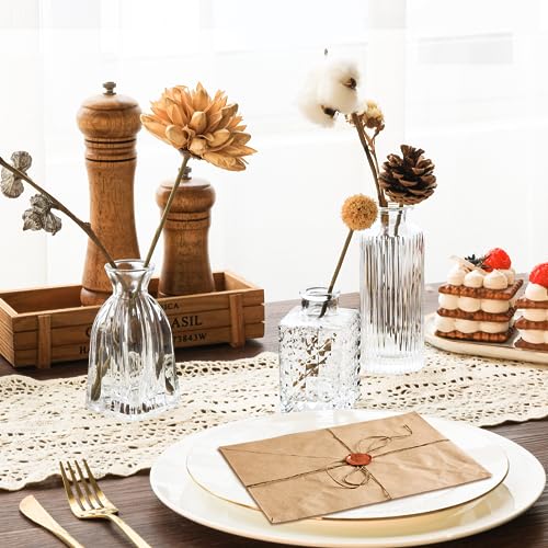 image for ComSaf Glass Bud Vases Set of 32, Small Clear Bud Vases in Bulk, Mini 