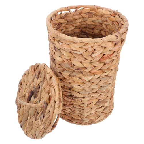 Panier de rangement en herbe tressée pour organiser la salle de bain et dissimuler