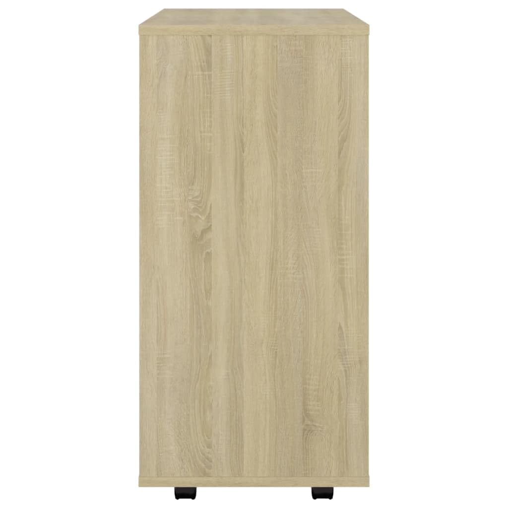 vidaXL Rollcontainer Büroschrank Sonoma-Eiche 60x35x75cm Holzwerkstoff