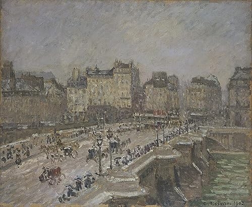 Toile Pont Neuf Effet Neige Pissarro d'une dimension de 60x90 cm