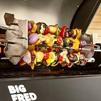 BURNHARD Drehspieß-Rondell aus Edelstahl, inkl. 6 XL-Grillspieße & Pressplatten, für gleichmäßiges Grillen auf dem Drehspieß, geeignet für Heckbrenner & Grillspieß bis 8 mm, spülmaschinengeeignet – Ansicht 4