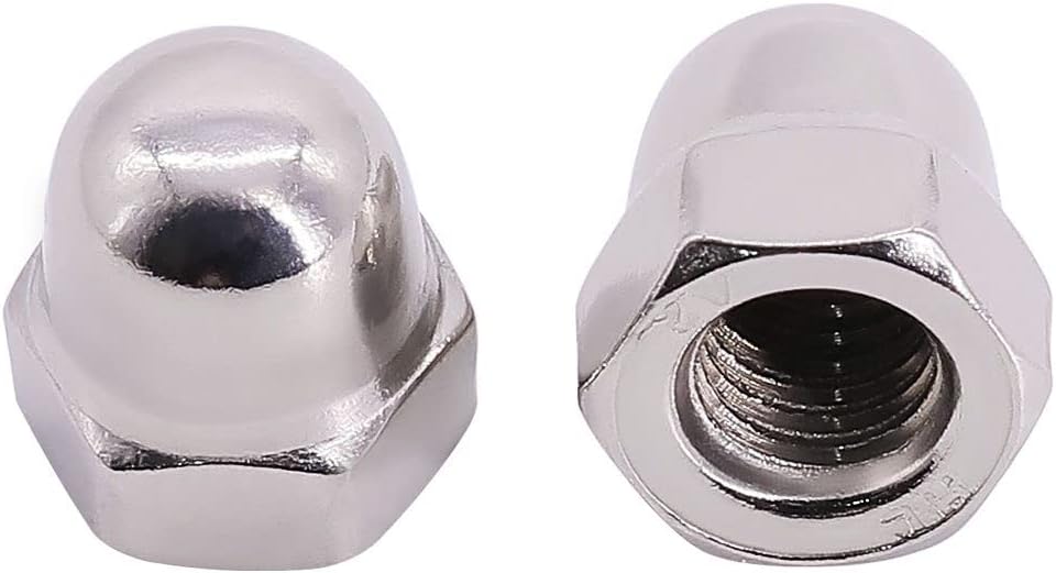 6-32 (100 Pcs) Acorn Cap Nut, 304 Stainless Steel 18/8, Hex Drive, Hex Dome Head Cap Nut