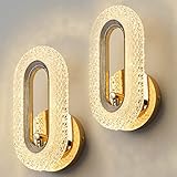 OYLYW Wall Sconces Set of Two, Crystal led Wall Light lamp 3000k Vanity Lighting Fixture for Bedroom
