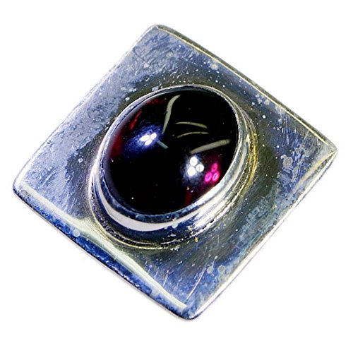 Pendentif Solitaire Argent Grenat Rouge pour collier femme