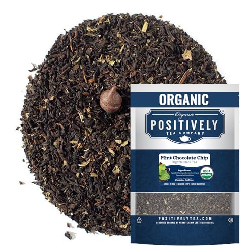 Image of Organic Positively Tea Company, Mint Chocolate Chip, Black Tea, Loose Leaf, 4 Ounce