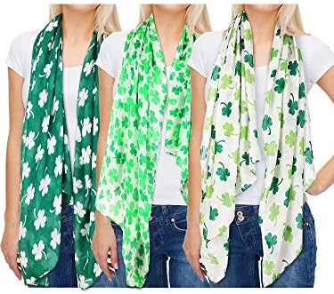 Skylety 3 Pcs St. Patrick's Day Printed Scarf Long Shamrock Shawl Irish Theme Scarf for Saint Patricks Day Outfit Women - Image 7
