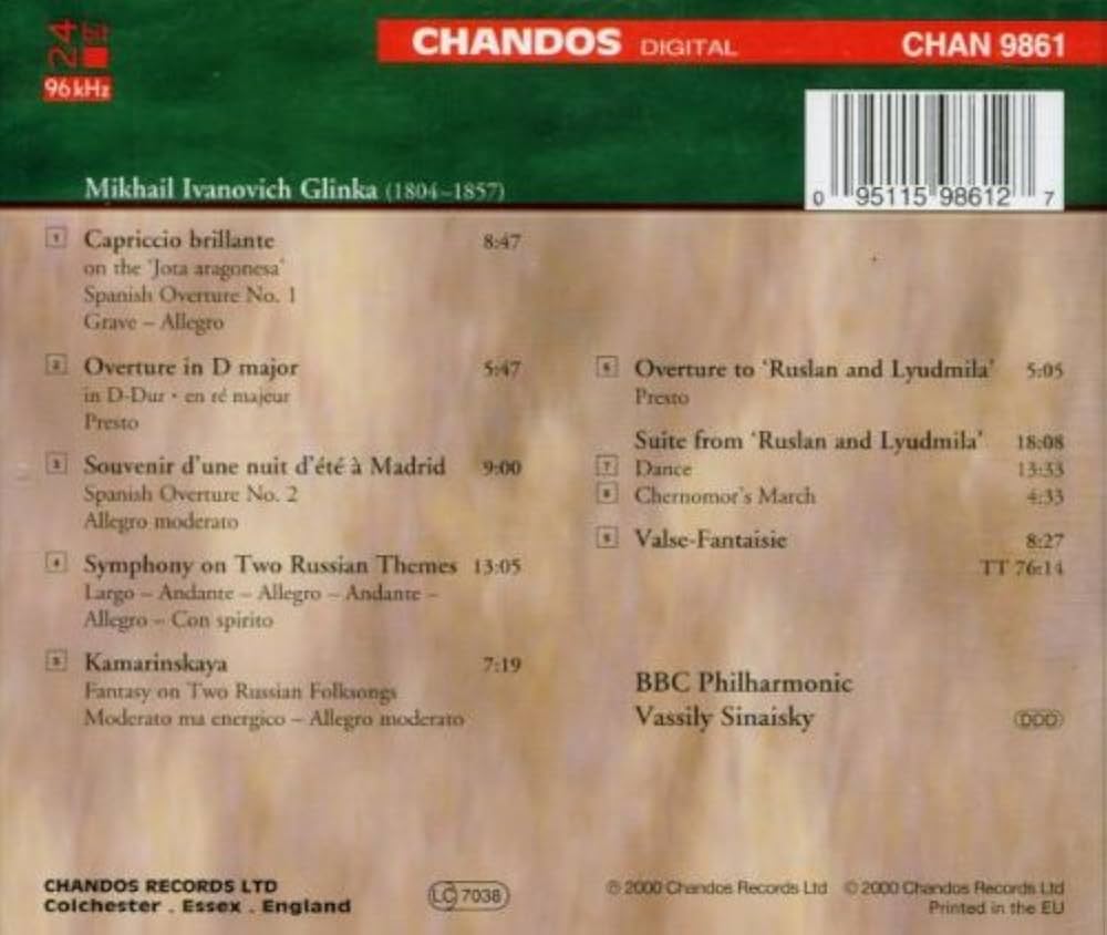 Mikhail Glinka, Vassily Sinaisky, BBC Philharmonic Orchestra