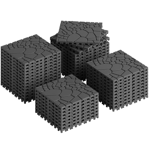 Rovibek 44 PCS Interlocking Deck Tiles, 12" X 12" Plastic
