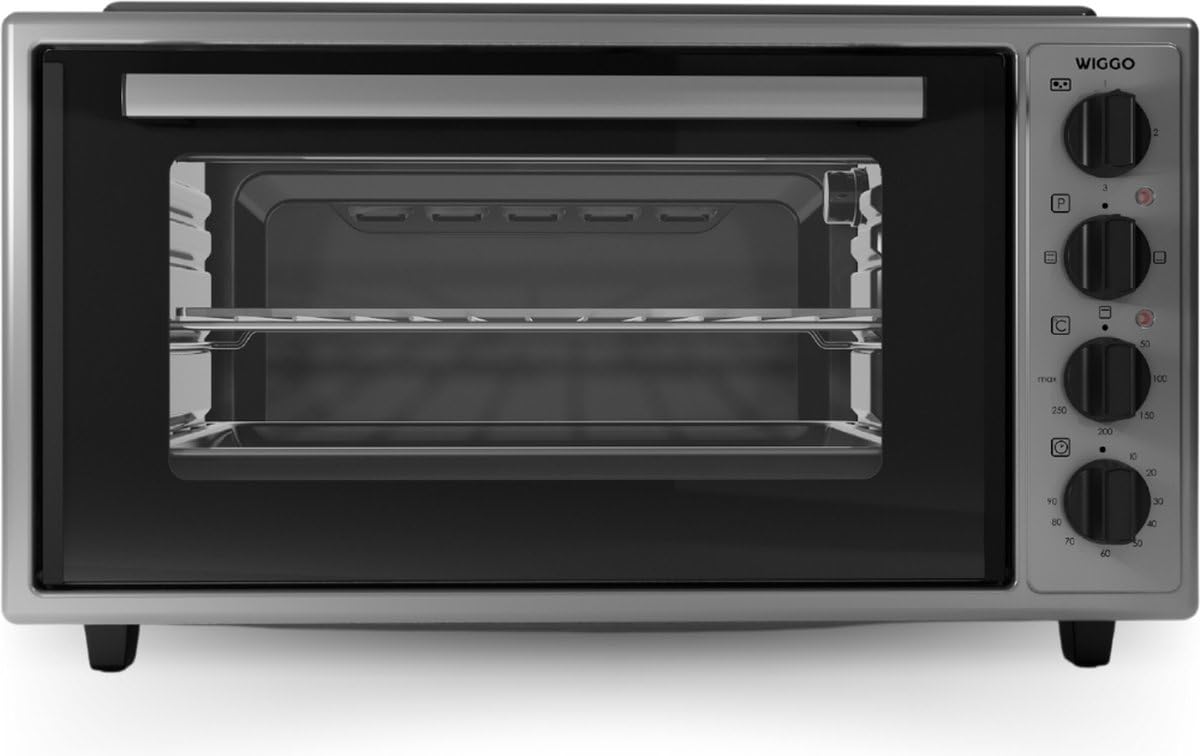 Wiggo Minihorno con placa de cocción 2000 W 45 litros 6 en 1 funciones gris