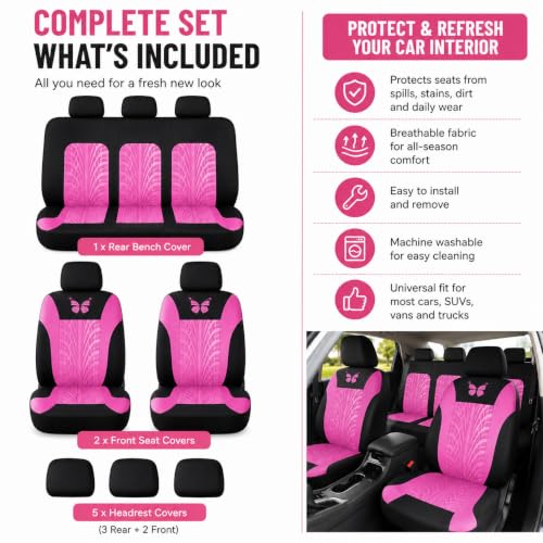Fundas de asiento de coche para tu RAV4 2010-2025: confort antideslizante y un toque rosa único 8