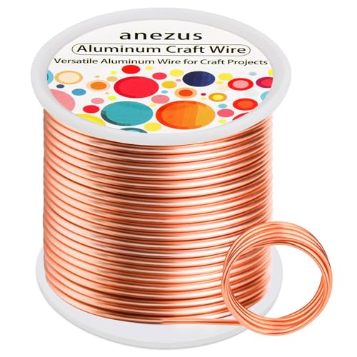 Image of Anezus 12 Gauge Craft Wire Bendable - 2mm Metal Armature Sculpting Wire for Crafting, Wreath Making, Jewelry Making, Beading, Floral (Copper, 100 Feet)