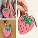 Leather Fruit Purse Charm,Cute Mini Coin Purse Keychain,Strawberry Keychain Purse for Backpack Decoration Gifts for Girl Women (Strawberry)