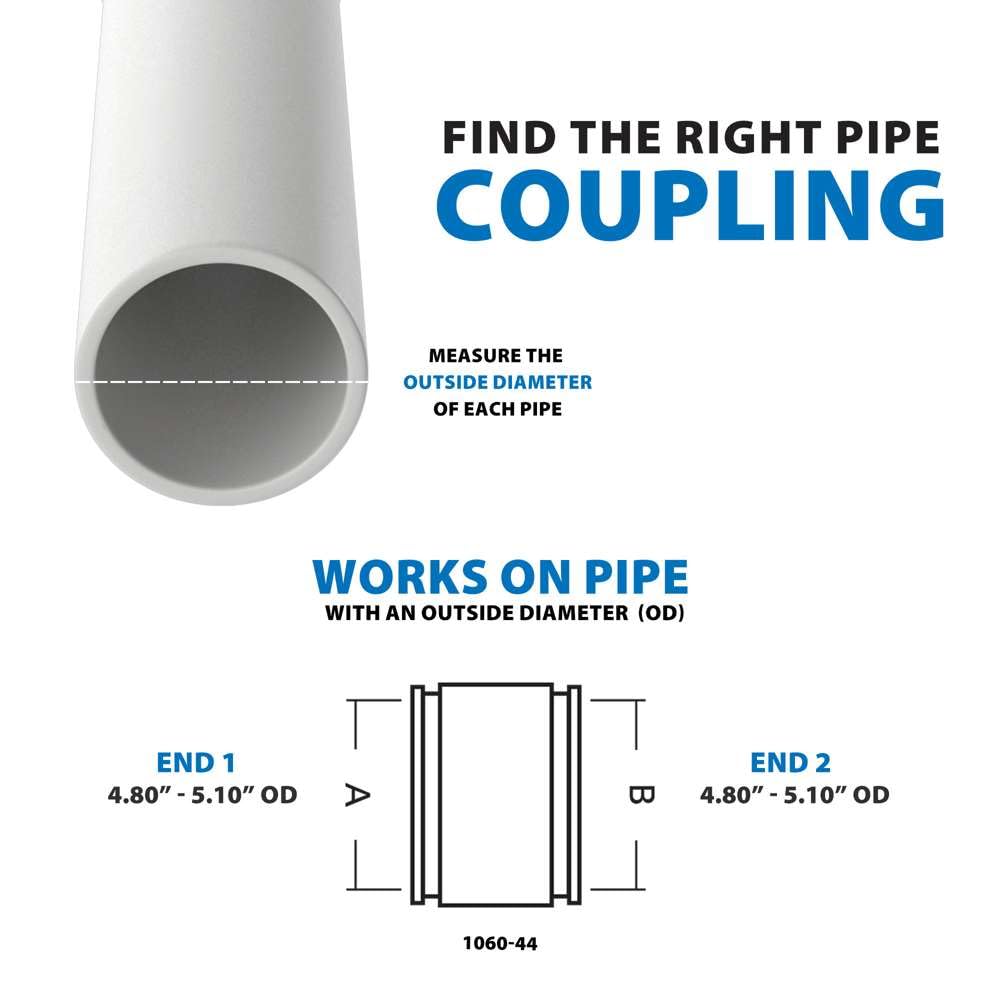 Amazon.com: Fernco P1060-44 Flexible PVC Coupling For 4