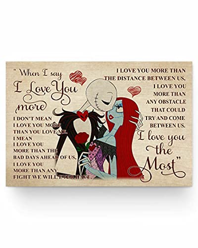 Aoevc Jack And Sally When I Say I Love You More I Love You The Most Poster Home Coffee Music Decorazione da parete per garage Targa in metallo 15 x 20 cm