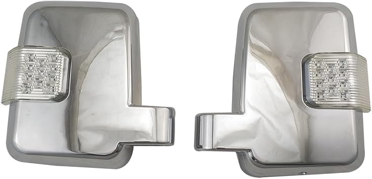 Car ABS Chrome Rearview Accessories Plated Trim Compatible with Toyota Land Cruiser FJ70 FJ76 FJ79 LC76 LC77 Door Mirror Cover with LED 2pcs