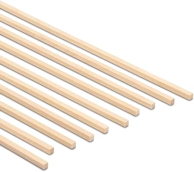 Wood Square Dowel Rods 3/16-inch x 12 Pack of 100 Wooden Craft Sticks for Crafts and Woodworking by Woodpeckers