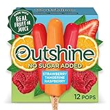 Outshine, No Sugar Added Strawberry, Tangerine & Raspberry Frozen Fruit Bars, 12 Count (Frozen)