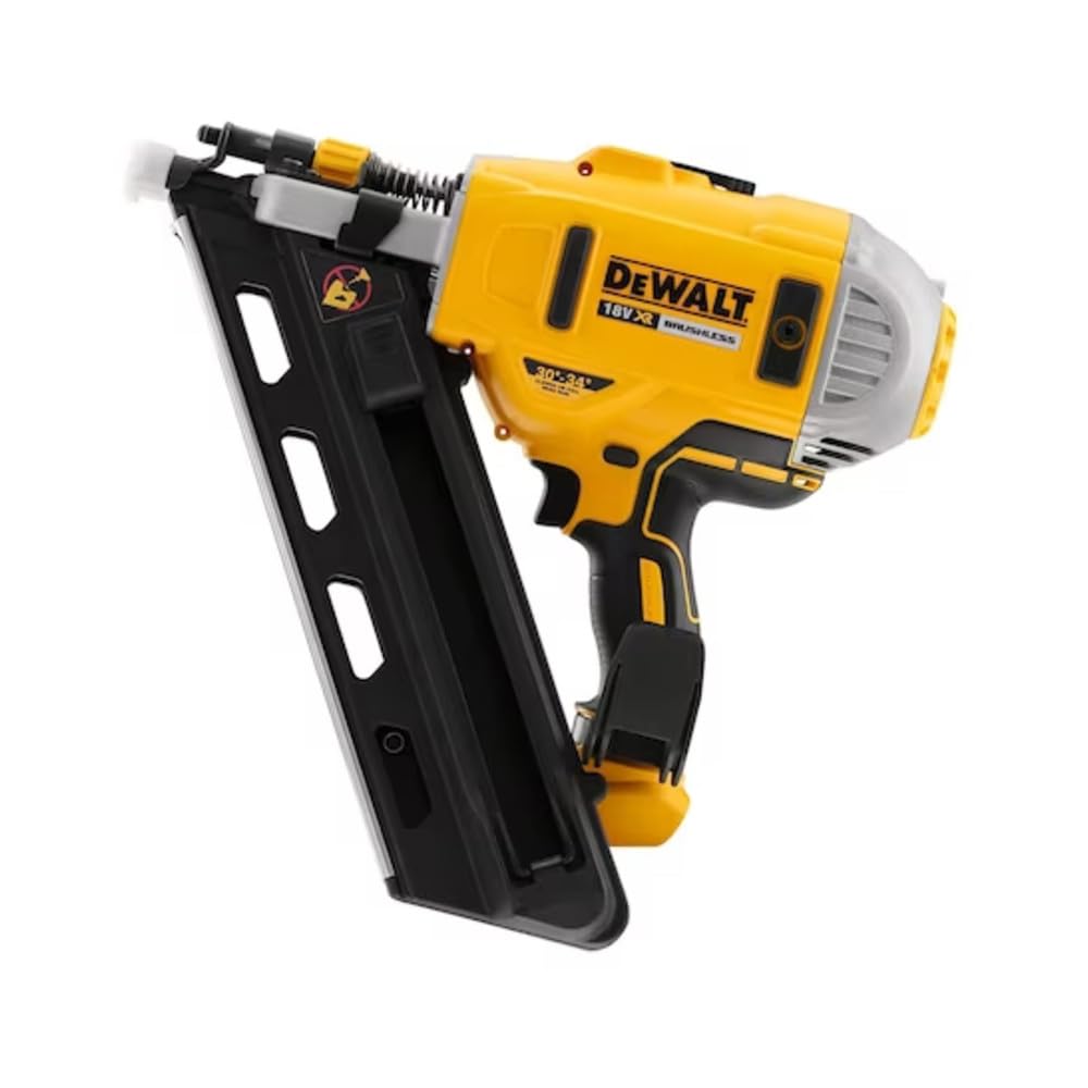 DEWALT Clavadora de Estructura Sin Escobillas XR 18V, Logitud de clavo hasta 90mm, 2 Velocidades, Inclinación 30°-34°, Capacidad 55 Clavos, Modo Secuencial/Ráfaga, LED - DCN692N