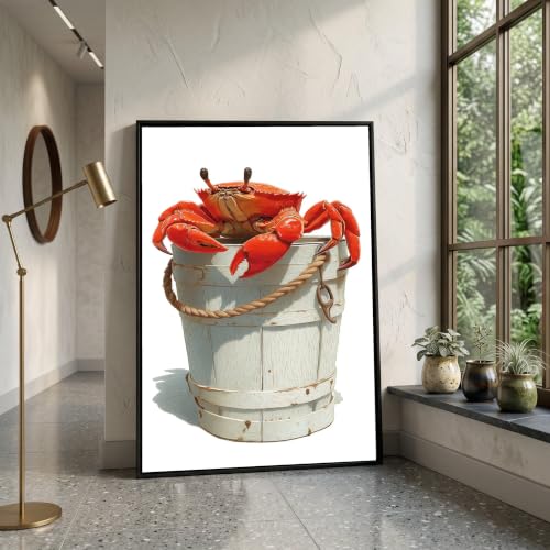 Toile crabe rouge grand format pour dynamiser un mur blanc vide