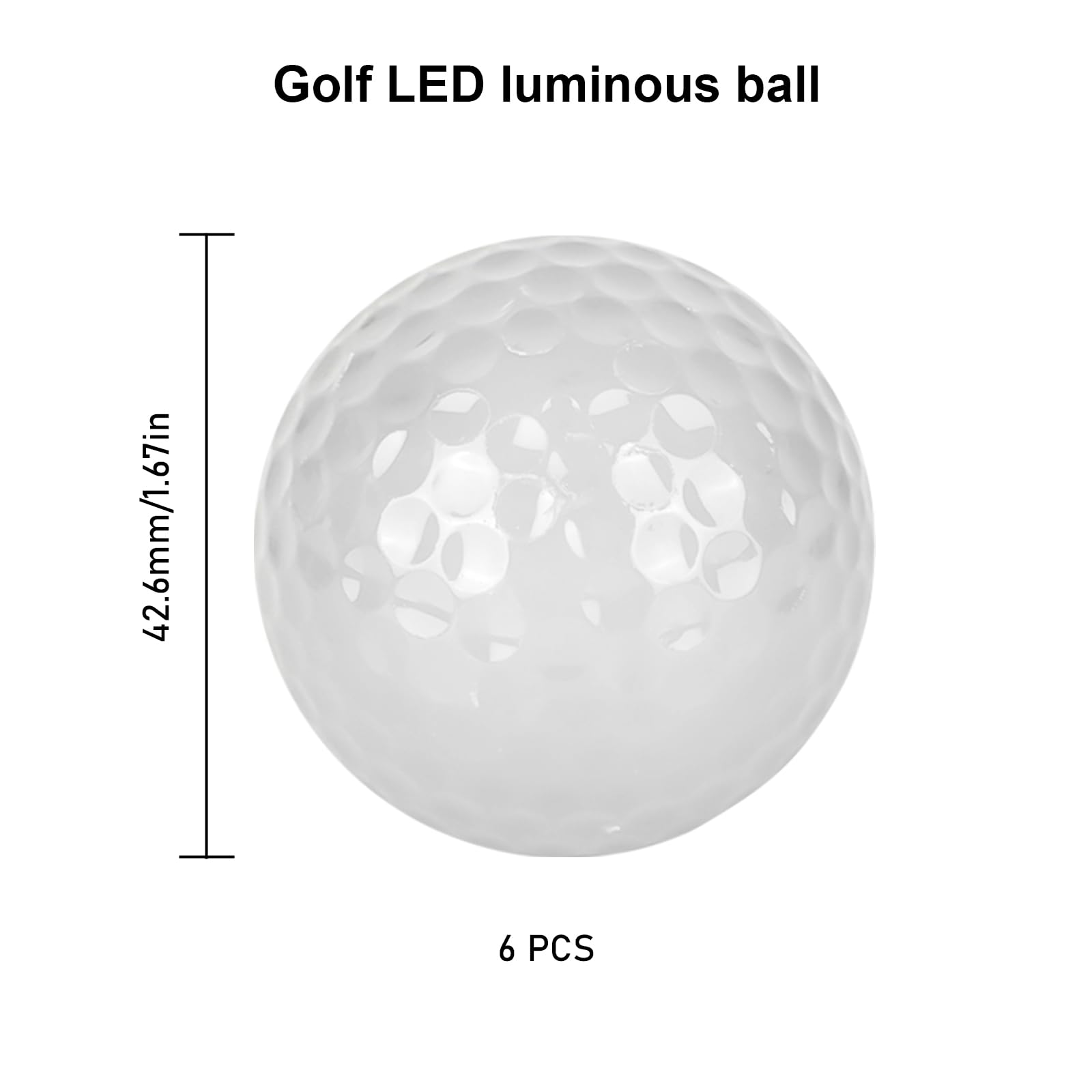 6 Pelotas de Golf Coloridas Light Up Flashing Glowing Pelotas de Golf LED Luminosas para Entrenamiento Nocturno