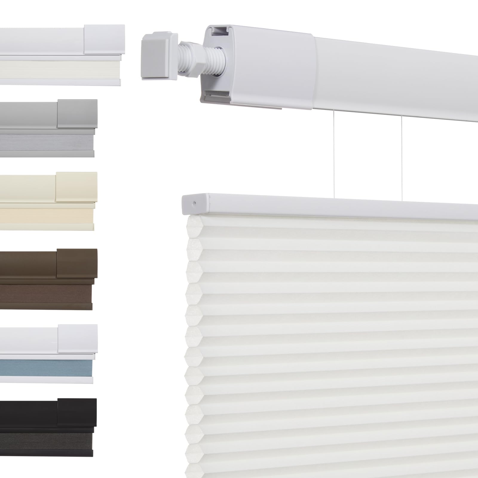 Tonature No Tools No Drill Top Down Bottom Up Cellular Shades for Windows, 1" Light Filtering Fabric, Cordless Honeycomb Indoor Window Blinds, Thermal