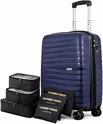 Mala de Bordo 10kg em Polipropileno Premium para Cabine com Kit Organizador 6 Peças (Polipropileno, Essencial Marinho)