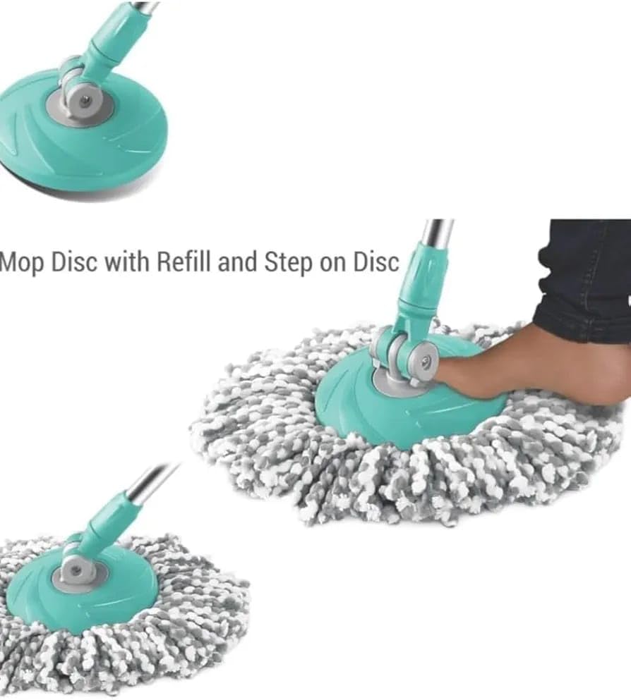 Image of Microfiber Spin Mop Head Replacement Refills, 360 Rotating, Super Absorbent, Deep Cleaning Fibers, 125g Each, Pack of 2 (Gray)