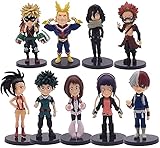 9Pcs My Hero Academia Anime Figurines Set, Birthday Cake Cupcake Topper Dessert Table Decorations,...