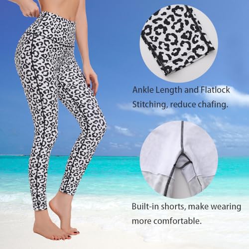 Image of Ubestyle Women's Swim Pants UPF 50+ High Waist Rash Guard Leggings | Tummy Control Built-In Liner Chlorine Resistant Quick Dry Sun Protection Beach Pool & Water Sports
