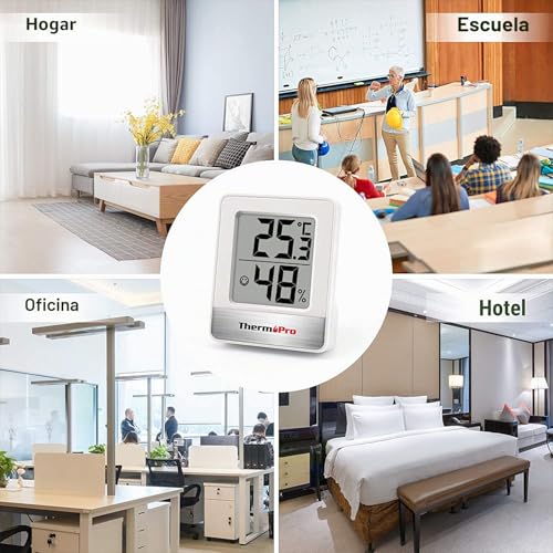 Miniatura 8 de Thermopro Tp49-3 Pequeño Higrómetro Digital Termómetro Interior Termómetro Ambiente Monitor De Temperatura Y Medidor De Humedad Para La Comodidad De La Oficina En Casa Termómetro Reptil 3 Piezas