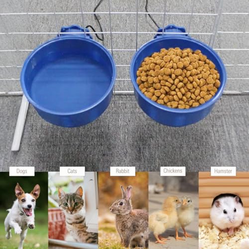 Enjoying Hängender beheizter Wassernapf für kleine Haustiere, 600ml für Hauskatzen, Welpen, Kaninchen, Küken, isolierter Wassernapf Futternapf, USB-Stromkabel, einfach zu montieren und zu verwenden