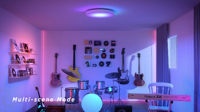 Image of Govee Smart Ceiling Light, RGBIC LED Ceiling Light Fixture, 2400LM Flush Mount Light Fixture, DIY Colors, Works with Alexa, 2200K-6500K Lights for Bedroom, Living Room,12 Inch, 1 Pack (White)