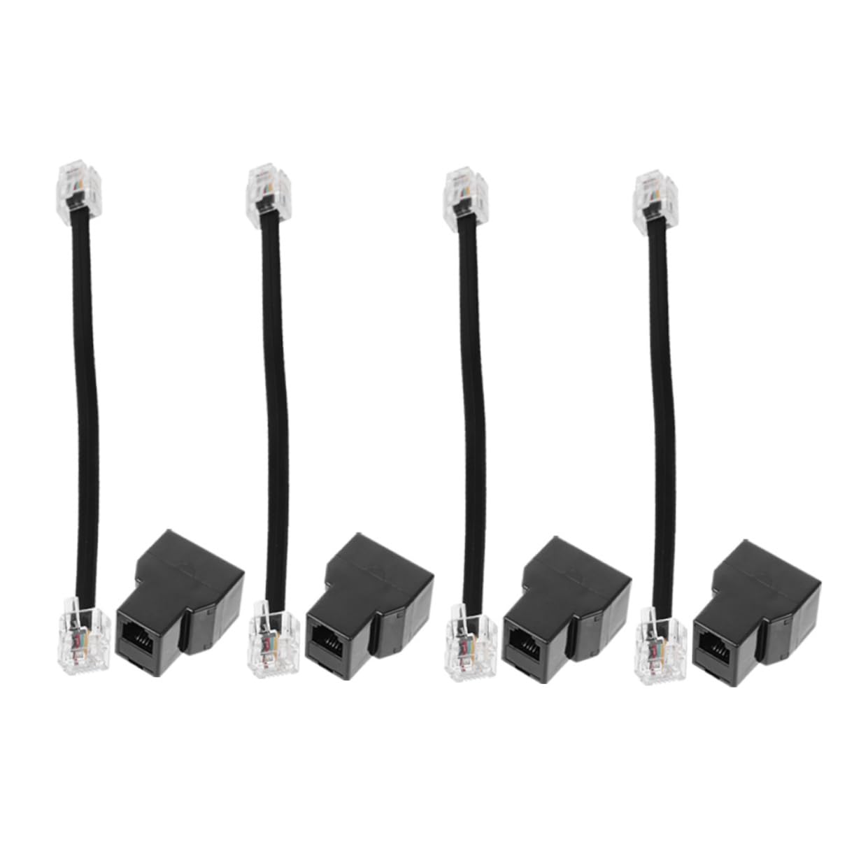 SHOWERORO 20 Stück Telefonleitungsadapter Telefonadapter Kabeladapter Rj11 Adapter Telefonteile Telefonsplitter Für Festnetztelefonkabeladapter Telefonzubehör Kupfer Schwarz