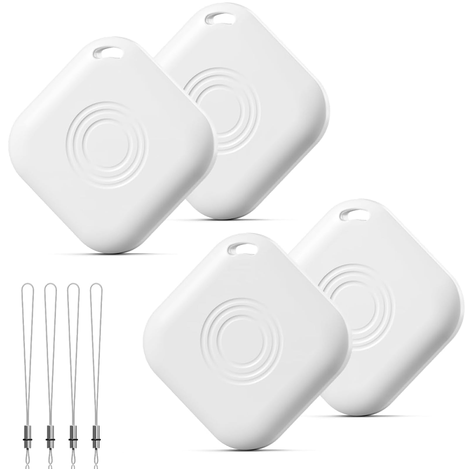 Smart Tracker Air Tags-4 Pack,Bluetooth Luggage Tracker,Works with Apple Find My (iOS Only),Lightweight Item Locator Prevent Loss of Key,Bag,Wallet,Suitcase,IPX7 Waterproof and Battery Replaceable