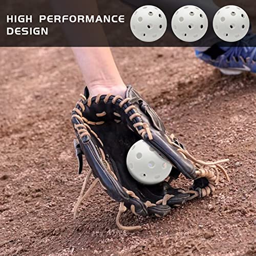 9 Pack Softball Practice Balls, 11 Inch Plastic Softballs For Hitting & Batting, Limited Flight Hollow Airflow Training Baseball, Lightweight Mini Ball For Sport, Indoor Outdoor, 3.5 Inches Diameter #TOP3